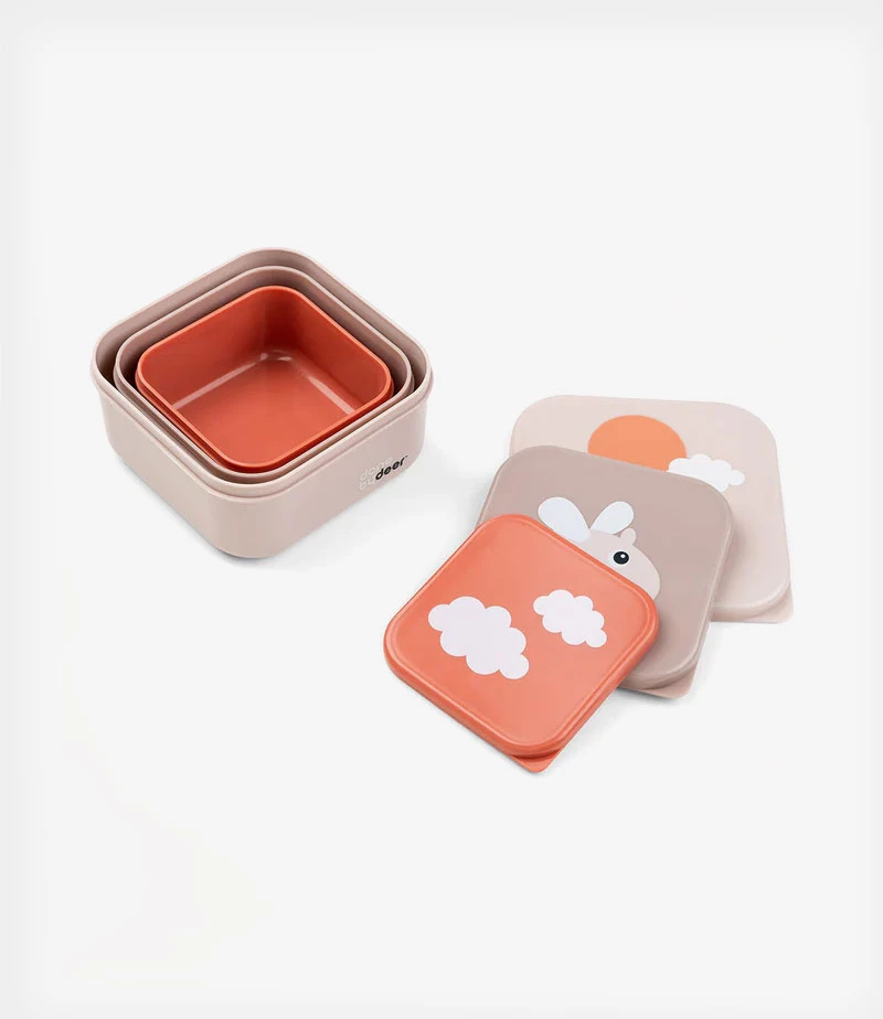 Σετ 3 Τεμαχίων Snack Box Done by Deer Happy Clouds Powder 240ml 370ml 540ml BR77641