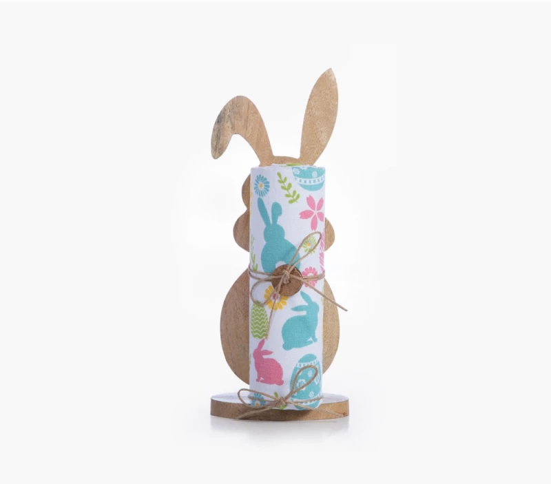 Ξύλινος Λαγός με Ποτηρόπανο και Κουτάλα Nef-Nef Rabbit Multi 40x70