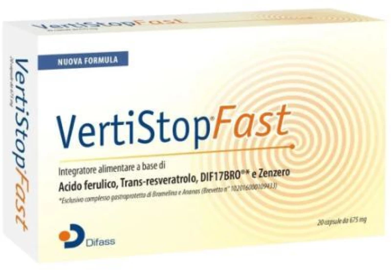VERTISTOP Fast 675mg Συμπλήρωμα Διατροφής Για Ίλιγγο & Ναυτία 20 Κάψουλες