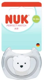 NUK Πιπίλα Σιλικόνης Perfect Match Air Για 18-36 Μηνών, Με Θήκη