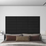 vidaXL Κεφαλάρι Τοίχου 12 pcs Μαύρο 60 x 15 cm ύφασμα