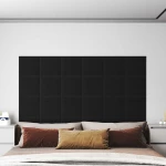 vidaXL Κεφαλάρι Τοίχου 12 pcs Μαύρο 30 x 30 cm ύφασμα