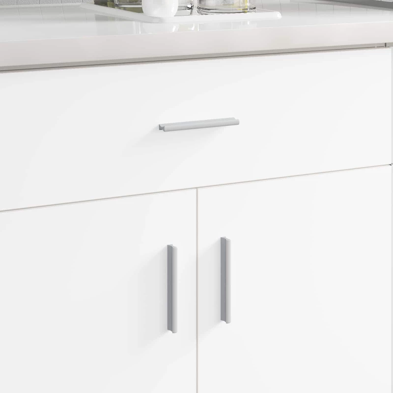 vidaXL Λαβή Μονόχρωμο 2 pcs Ασημί 105.7 x 7.4 x 15.5 mm Αλουμίνιο