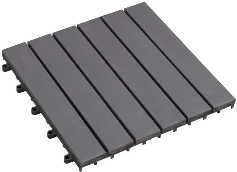 vidaXL Πλάκα Κατασκευής 10 pcs Γκρι 30 x 30 cm Ξύλο Ακακίας
