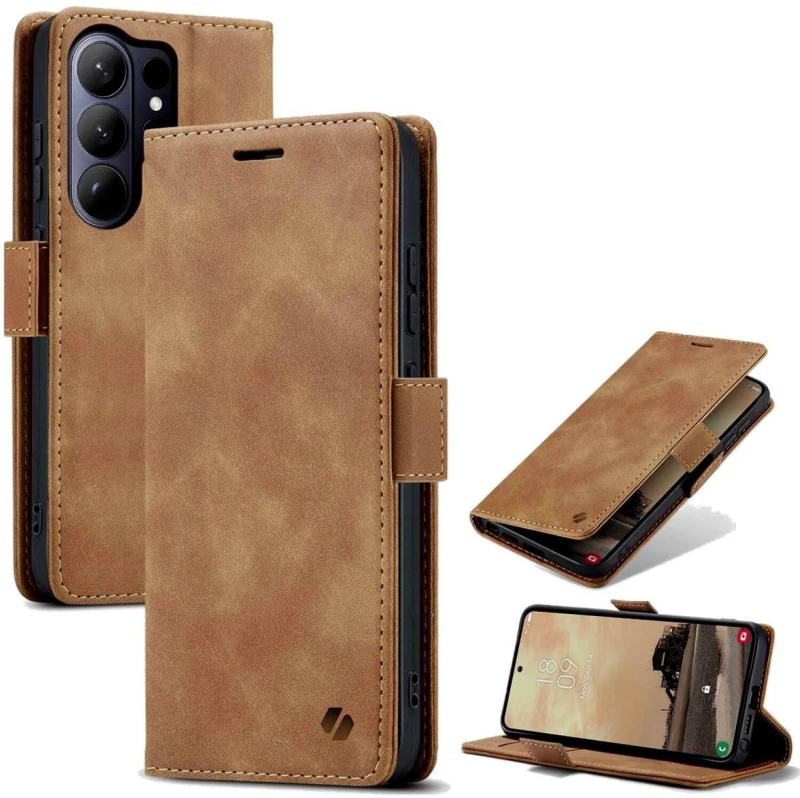 Θήκη Samsung Galaxy S26 Ultra Spacecase Wallet Πορτοφόλι - Light Brown (5905719139926)