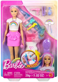BARBIE ΚΟΥΚΛΑ ΠΟΛΥΧΡΩΜΑ ΜΑΛΛΙΑ ΜΕ ΓΚΛΙΤΕΡ (#JJP07)