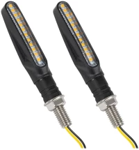 GLOBOSTAR® TURNLIGHT 81754 Φλας Μοτοσυκλέτας LED 1W/2W 110lm/220lm 120° DC 12V Αδιάβροχο IP65 Πορτοκαλί - Μ14 x Π2.3 x Υ1.9cm - Πακέτο 2 Τεμαχίων - 1 Χρόνο Εγγύηση