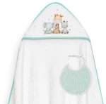 Interbaby Jirafa Elefante Μπουρνούζι Κάπα & Σαλιάρα White-Green