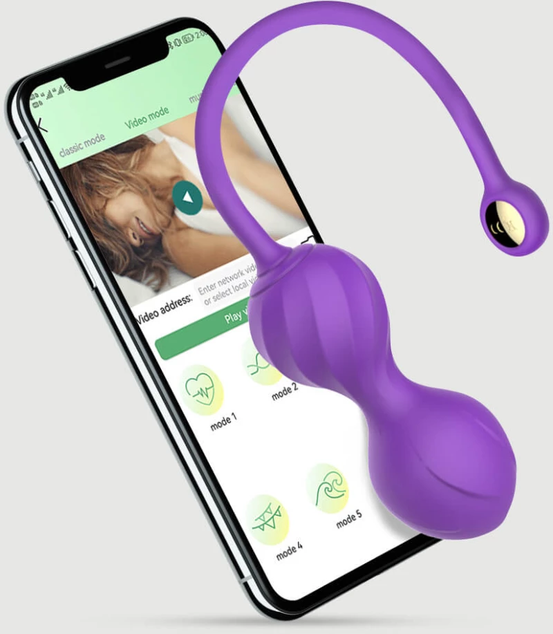 Κολπικές Μπάλες Σιλικόνης Με Application My Kegel Partner Silicone App Control Kegel Balls - Μωβ