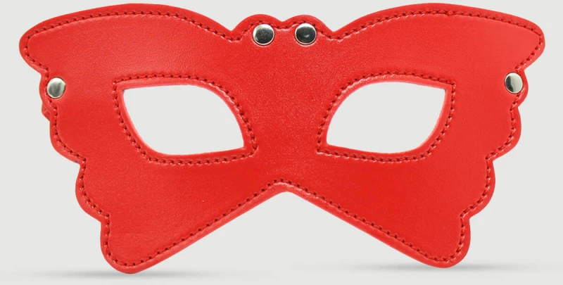Δερμάτινη Μάσκα Ματιών Σε Σχήμα Πεταλούδας Leather Butterfly Eye Mask – Κόκκινο
