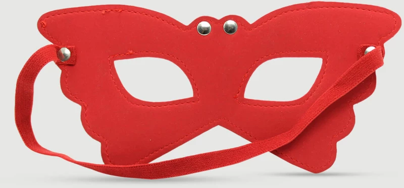 Δερμάτινη Μάσκα Ματιών Σε Σχήμα Πεταλούδας Leather Butterfly Eye Mask – Κόκκινο
