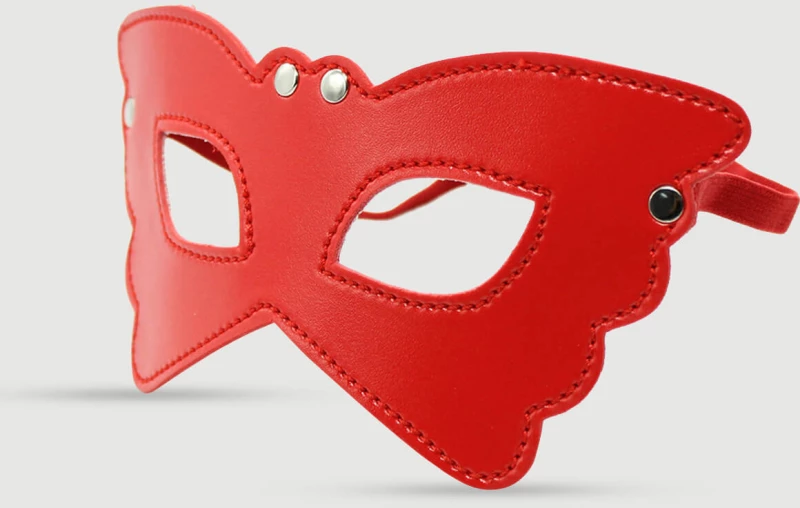 Δερμάτινη Μάσκα Ματιών Σε Σχήμα Πεταλούδας Leather Butterfly Eye Mask – Κόκκινο