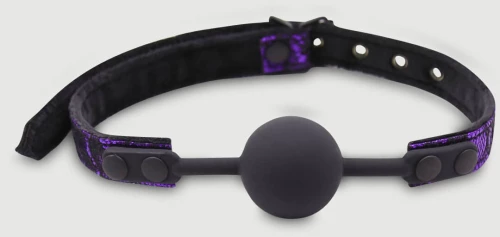 Φίμωτρο Με Μπάλα & Glitter Strap Gag With Silicone Ball & Glitter Strap – Μαύρο/Μωβ