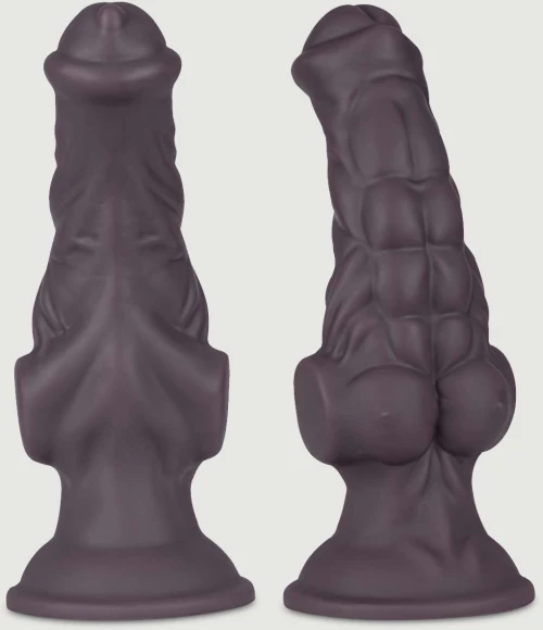 Dildo Σιλικόνης Με Six Pack & Βεντούζα The Gym Bro Curved Silicone Dildo With Suction Cup 20,5 x 7,1 cm - Καφέ