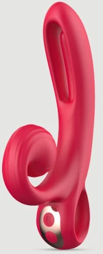 Rabbit Δονητής Σιλικόνης Με Κολπικό Flap The Rabbit Flapping Silicone Rabbit Vibrator With Flexible Clitoral Stimulator - Κόκκινος