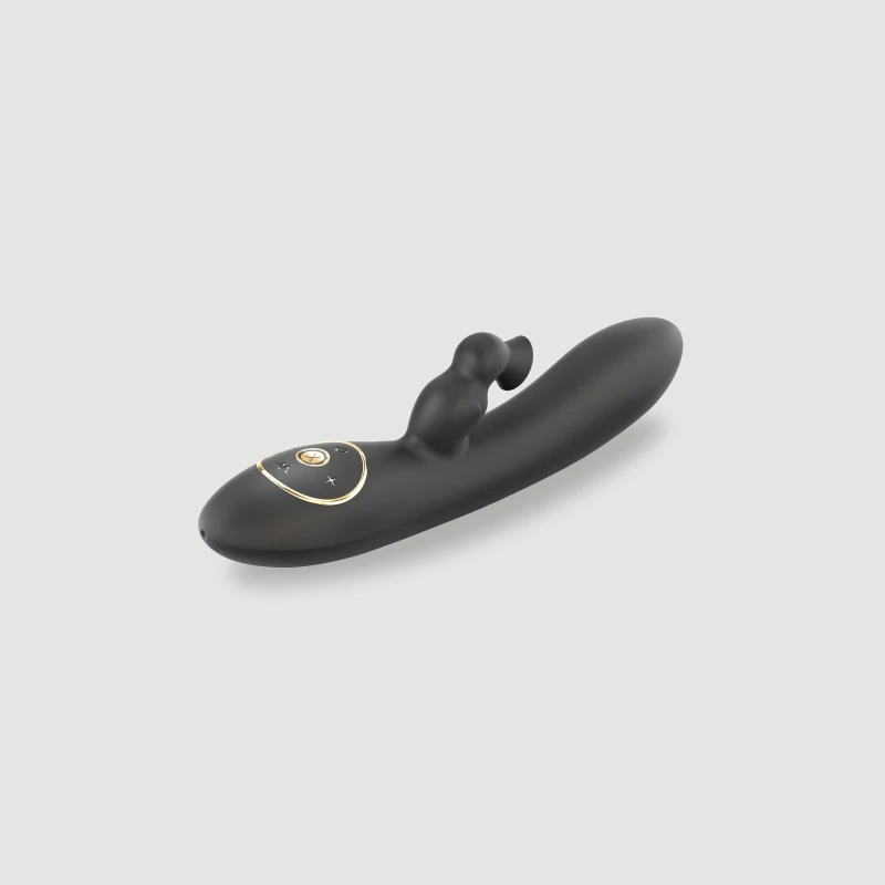 Rabbit Δονητής με Κλειτοριδική Αναρρόφηση Divine Clitoral Suction Silicone Rabbit Vibrator - Μαύρος
