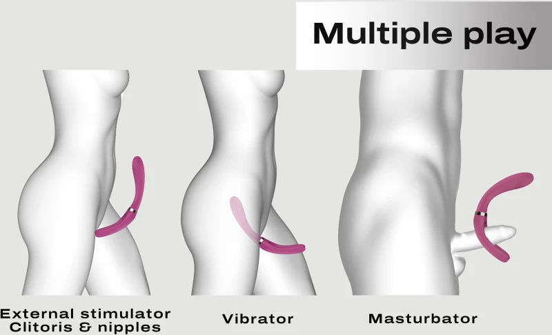 Premium Ευλύγιστος Δονητής Σιλικόνης Infinite Joy Flexible Silicone Double Tip Vibrator - Μωβ