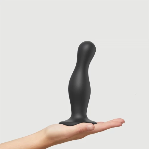 Premium Κυρτό Dildo Σιλικόνης με Βεντούζα Curvy Plug Large Silicone Premium Dildo with Suction Cup - Μαύρο