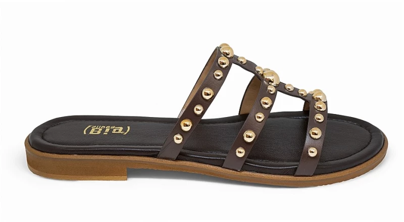 Bigshoes GA0216-05 Δερμάτινη Παντόφλα Καφέ