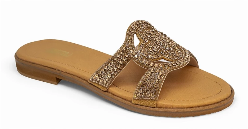 Bigshoes GA0208-37 Δερμάτινη Παντόφλα Ροζ Χρυσό