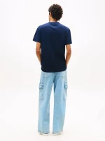 Tommy Jeans ανδρικό βαμβακερό regular t-shirt μπλε DM0DM22504-C1G
