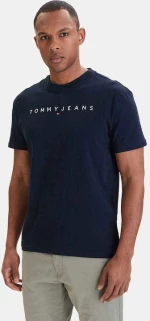 Tommy Jeans ανδρικό βαμβακερό regular t-shirt μπλε DM0DM20744-C3Q