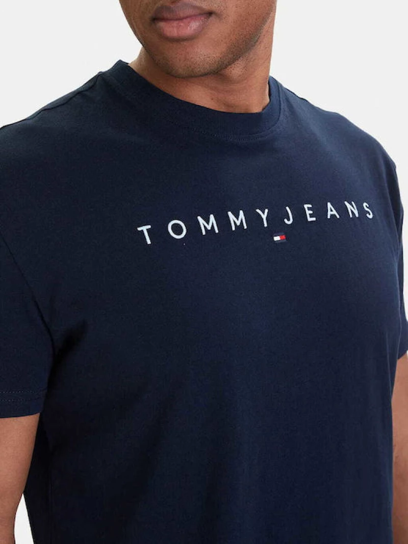 Tommy Jeans ανδρικό βαμβακερό regular t-shirt μπλε DM0DM20744-C3Q