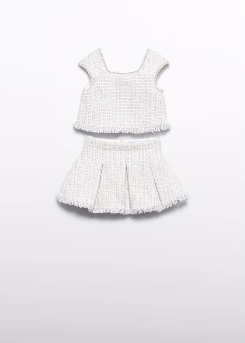 Abel and Lula Σετ φούστα tweed Κρεμ 26-05059-010 Κορίτσι