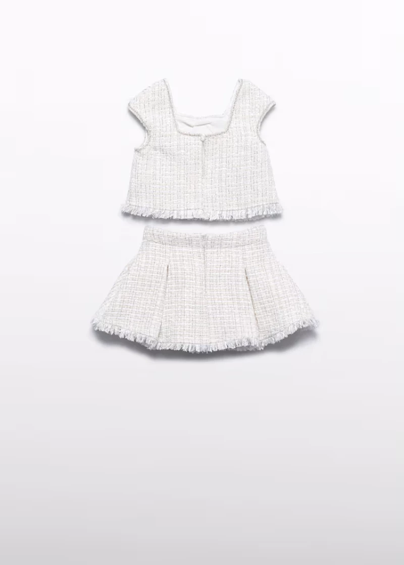 Abel and Lula Σετ φούστα tweed Κρεμ 26-05059-010 Κορίτσι