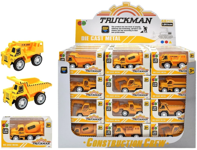Μεταλλικά Δομικά Οχήματα Pull Back 10cm - 1 τμχ  ToyMarkt 902378
