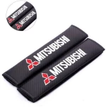 Μαξιλαράκια Ζώνης Αυτοκινήτου Carbon 23x6cm 2τμχ MITSUBISHI HW-0414