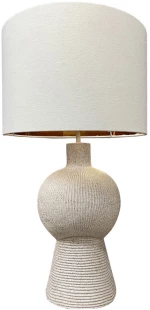 LIBERTA CAPELLE ΦΩΤΙΣΤΙΚΟ ΕΠΙΤΡΑΠΕΖΙΟ 30.7x30.7x55cm POLYRESIN OFF WHITE ΥΦΑΣΜΑ ΛΕΥΚΟ