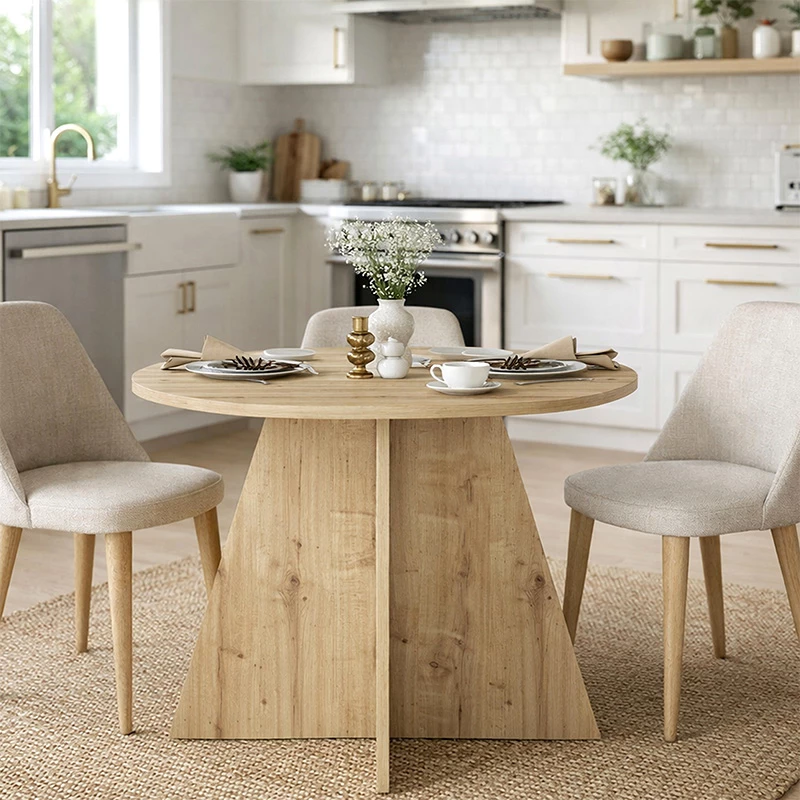 Τραπέζι Tailor Megapap χρώμα sapphire oak Ø100x75,7εκ. | GP042-0370,1