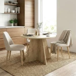 Τραπέζι Tailor Megapap χρώμα sapphire oak Ø100x75,7εκ. | GP042-0370,1