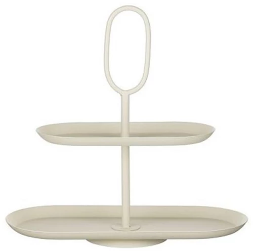 Πιατέλα διώροφη οβάλ cream 38x17x37cm