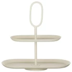 Πιατέλα διώροφη οβάλ cream 38x17x37cm