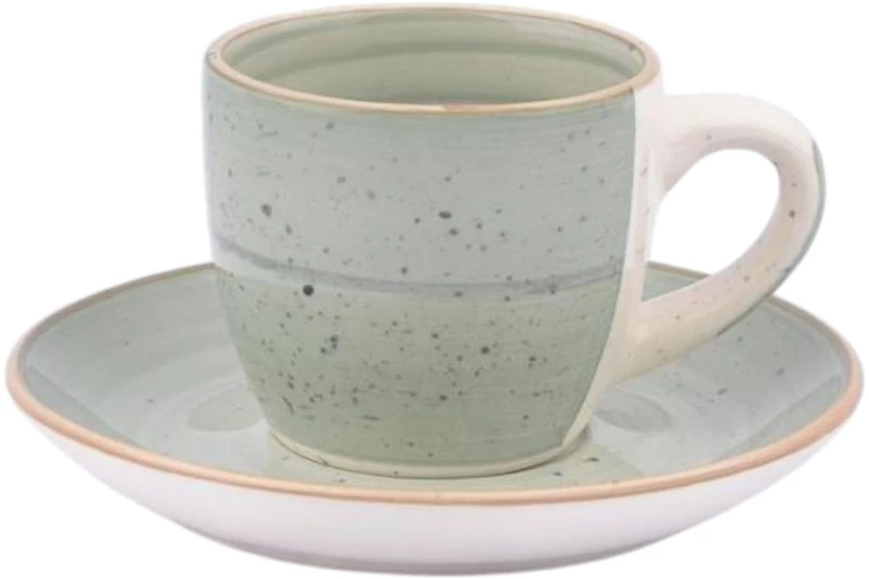 ΣΕΤ 6 ΦΛΙΤΖΑΝΙΑ ΚΑΦΕ STONEWARE 90ml ΣΕ MINT ΧΡΩΜΑ  - Ankor 853595