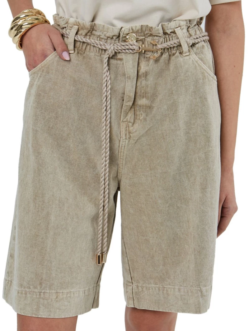 SARAH LAWRENCE Γυναικείο μπέζ τζιν βερμούδα 262-4701 Beige