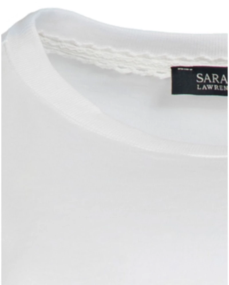 SARAH LAWRENCE Γυναικεία λευκή κοντόφαρδη μπλούζα 162-0710 WHITE