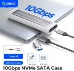ORICO θήκη για M.2 NVME/NGFF SSD AXM2S-G2, 10Gbps, tool free, γκρι