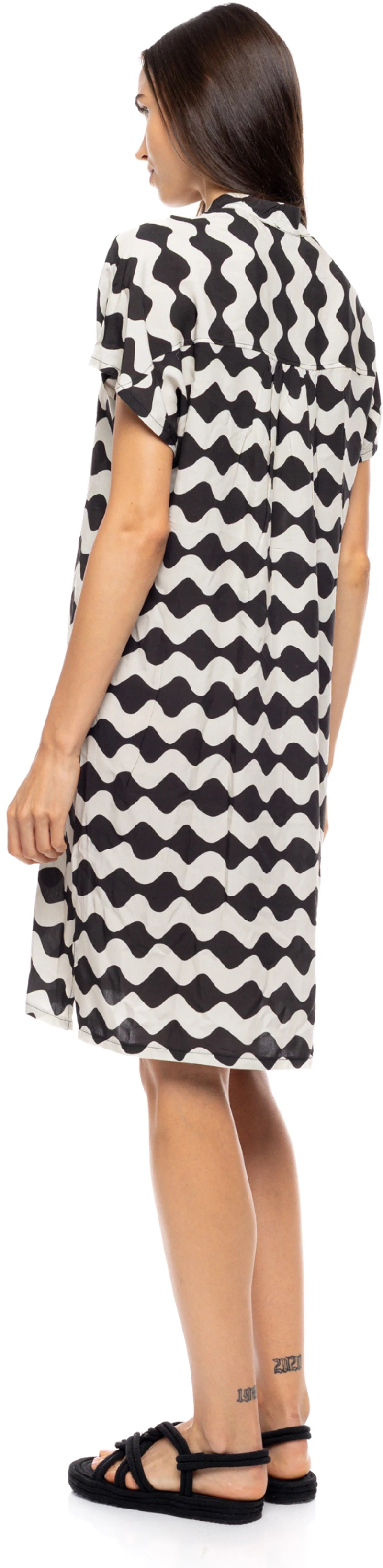 Γυναικείο Beachdress Pink Label - OFF WHITE WAVE - Κοντομάνικο - Viscose