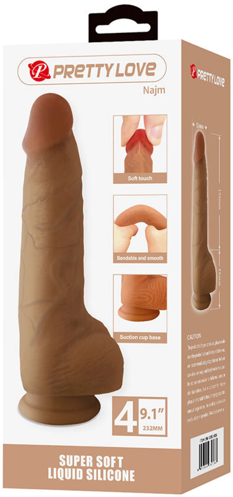 PRETTY LOVE - NAJM REALISTIC DILDO WITH SUCTION CUP 23.2 CM -Ã'- 5.5 CM