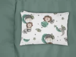 Μαξιλαροθήκη Εμπριμέ kids Lion 534 50X70 Green 100%  Cotton