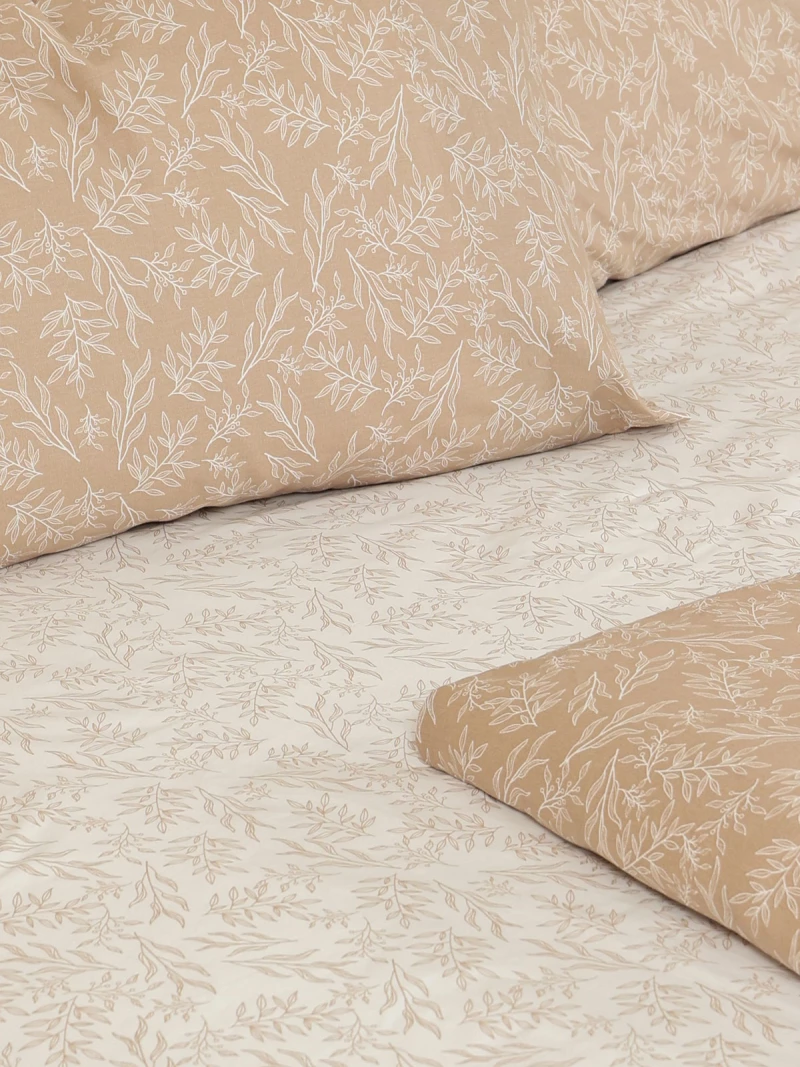 Σετ Σεντόνια Cotton Feelings 2052 Beige Μονό με λάστιχο(105x205 30)