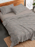 Σετ Σεντόνια Flannel 928 Beige Διπλό με λάστιχο (150x205 30)