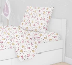 Μαξιλαροθήκη Εμπριμέ kids Elephant 072 50X70 White-Pink 100%  Cotton Flannel