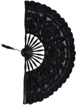 Χειροποίητη βεντάλια (22cm) μαύρη
