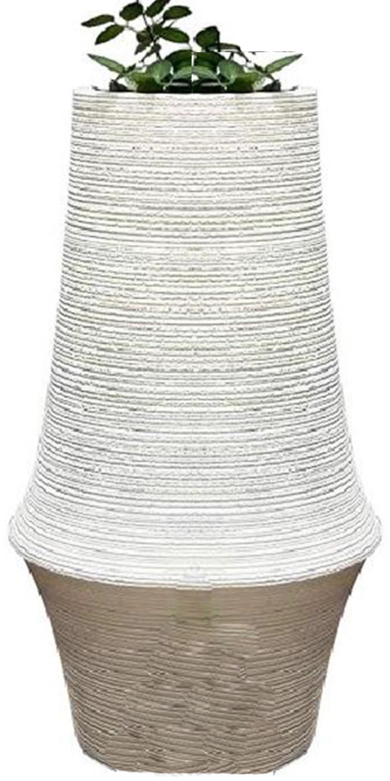 Βάζο fiberclay στρογγυλό λευκό M 32x70cm Espiel LOF104