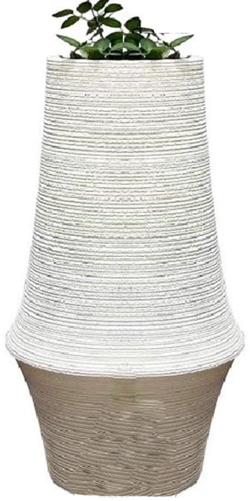 Βάζο fiberclay στρογγυλό λευκό M 32x70cm Espiel LOF104