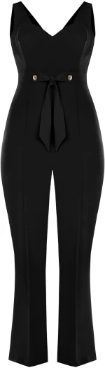 Κρεπ ολόσωμη φόρμα plus size Rinascimento - Μαύρο